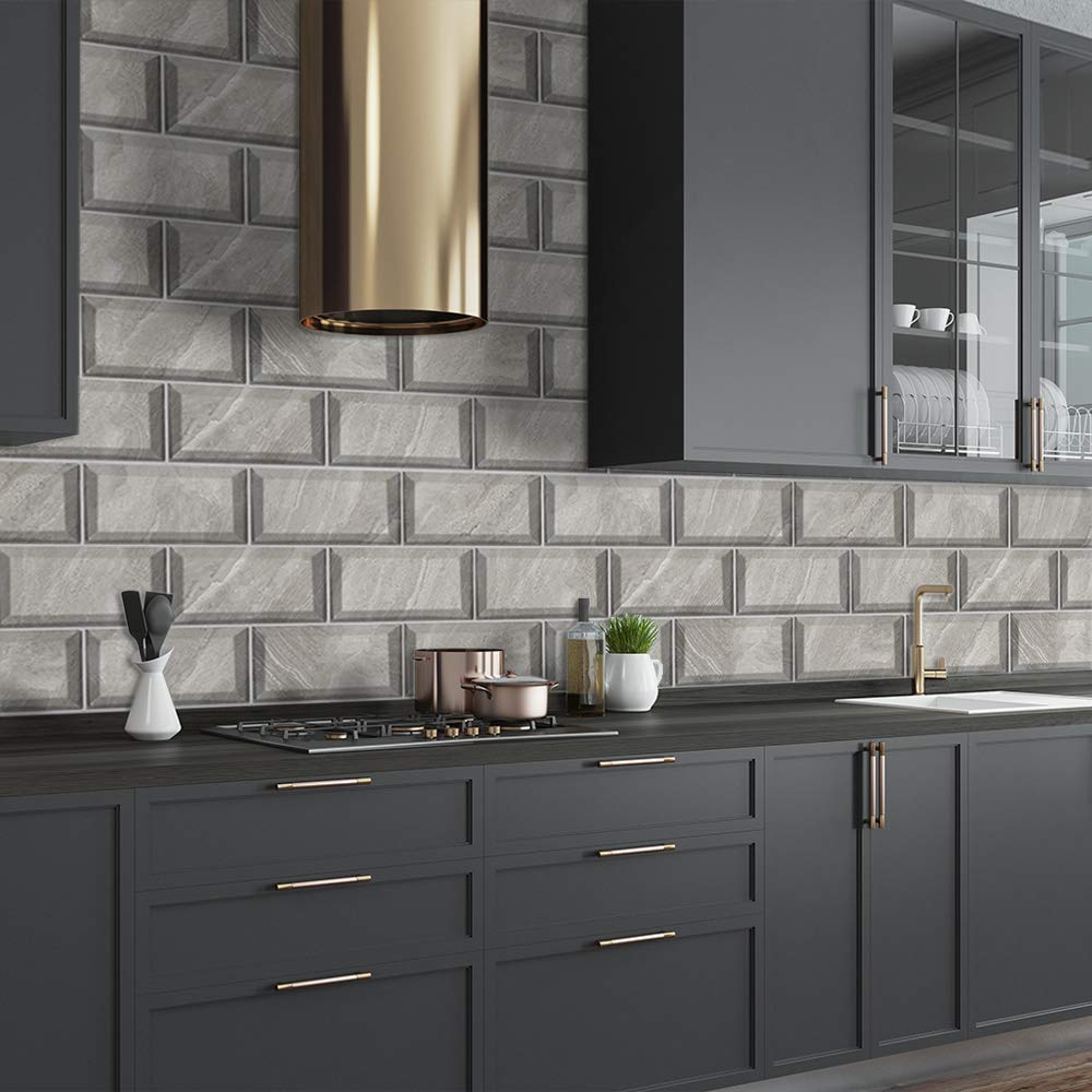 Peel and Stick Tile Sticker for Home Wall Splashback 20x10cm Pack of 9/27/54 Multicolor(Ub046,9pcs)