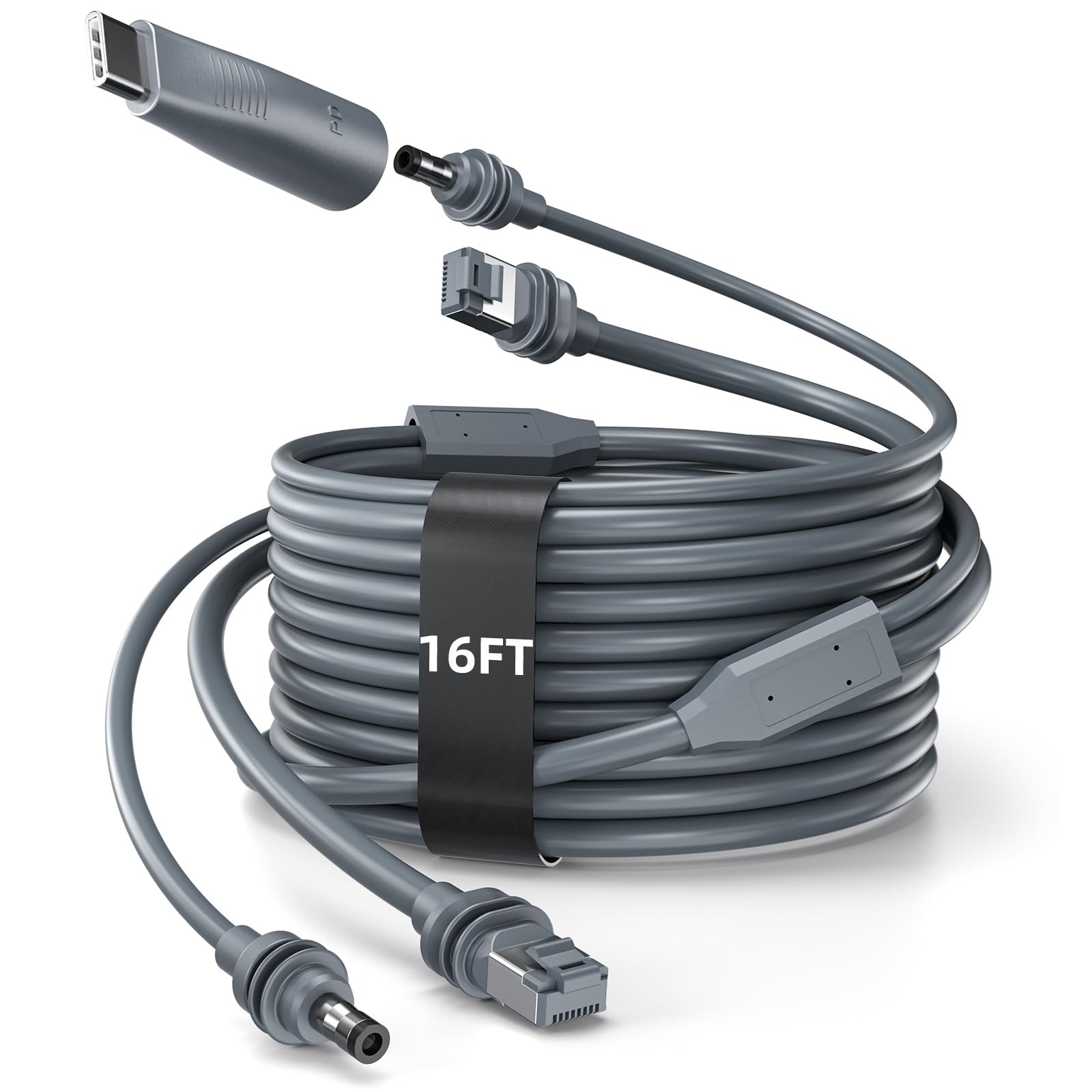 Starlink Mini câble d'alimentation 3 en 1 DC/RJ45 vers DC/RJ45 avec adaptateur DC vers USB C, rallonge étanche Starlink Mini cable d'alimentation