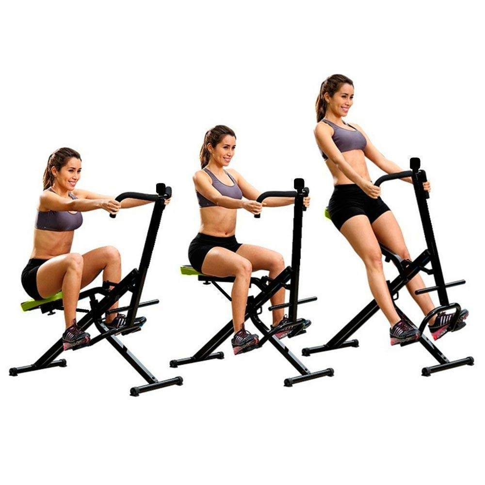 BAKAJI Total Body Trening Fitness Cardio Siłownia brzucha Chrupnięcie klatki piersiowej Ramiona Nogi z regulowanym wyściełanym siedziskiem i wyświetlaczem LCD składana rama ze stali nierdzewnej
