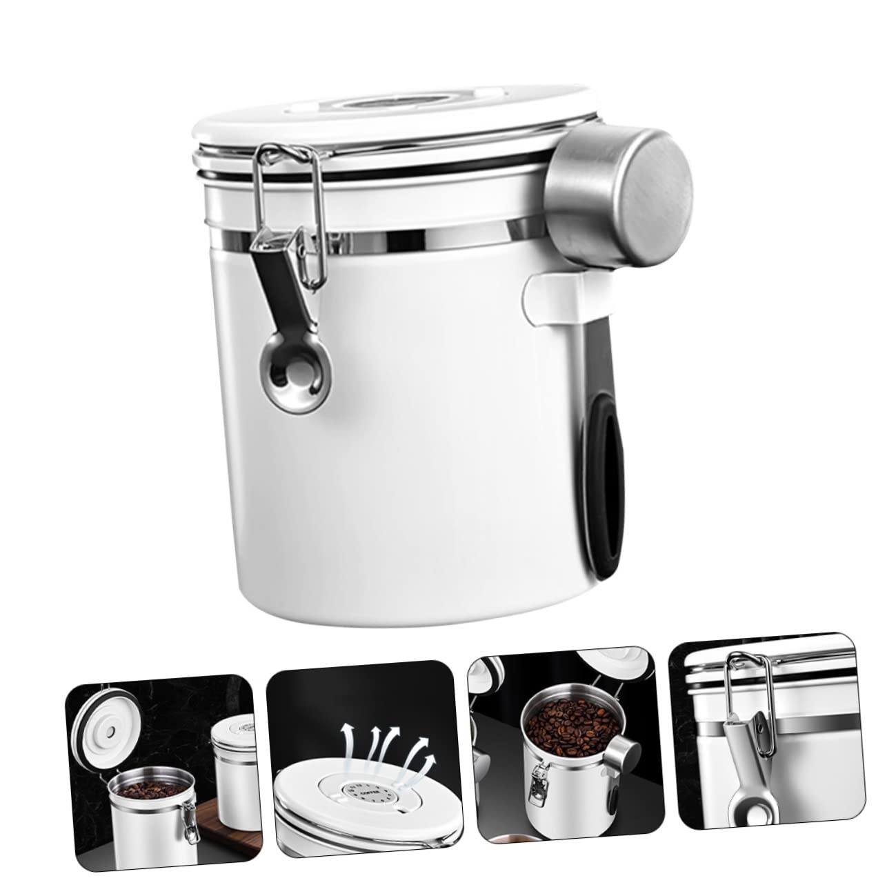 BESTYASH 1 Satz Kaffeebohnen Behälter mit Luftdichtem Deckel zur Aufbewahrung von Kaffee Tee und für Geeignet
