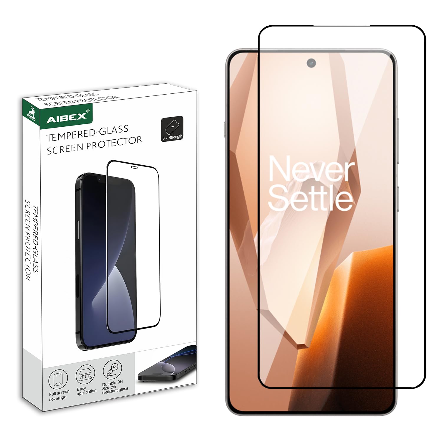 AIBEX Military Grade Tempered Glass Screen Protector for OnePlus 13R 5G 9H Hardness Gorilla Protection Anti Glare Anti Fingerprint Scratch Resistant Edge to Edge Full Screen Coverage Clear Display AIBEX Military Grade Tempered Glass Screen Protector for OnePlus 13R 5G 9H Hardness Gorilla Protection Anti Glare Anti Fingerprint Scratch Resistant Edge to Edge Full Screen Coverage Clear Display