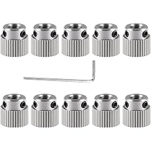DIANN 10pcs 36 Teeth Extruder Drive Gear Wheel Stainless Steel Extruder Gear Compatible with 3D Printer Ender 3 V2/ Ender 3/ Ender 3 Pro/Ender 5/ CR-10/10S 20/20 Pro