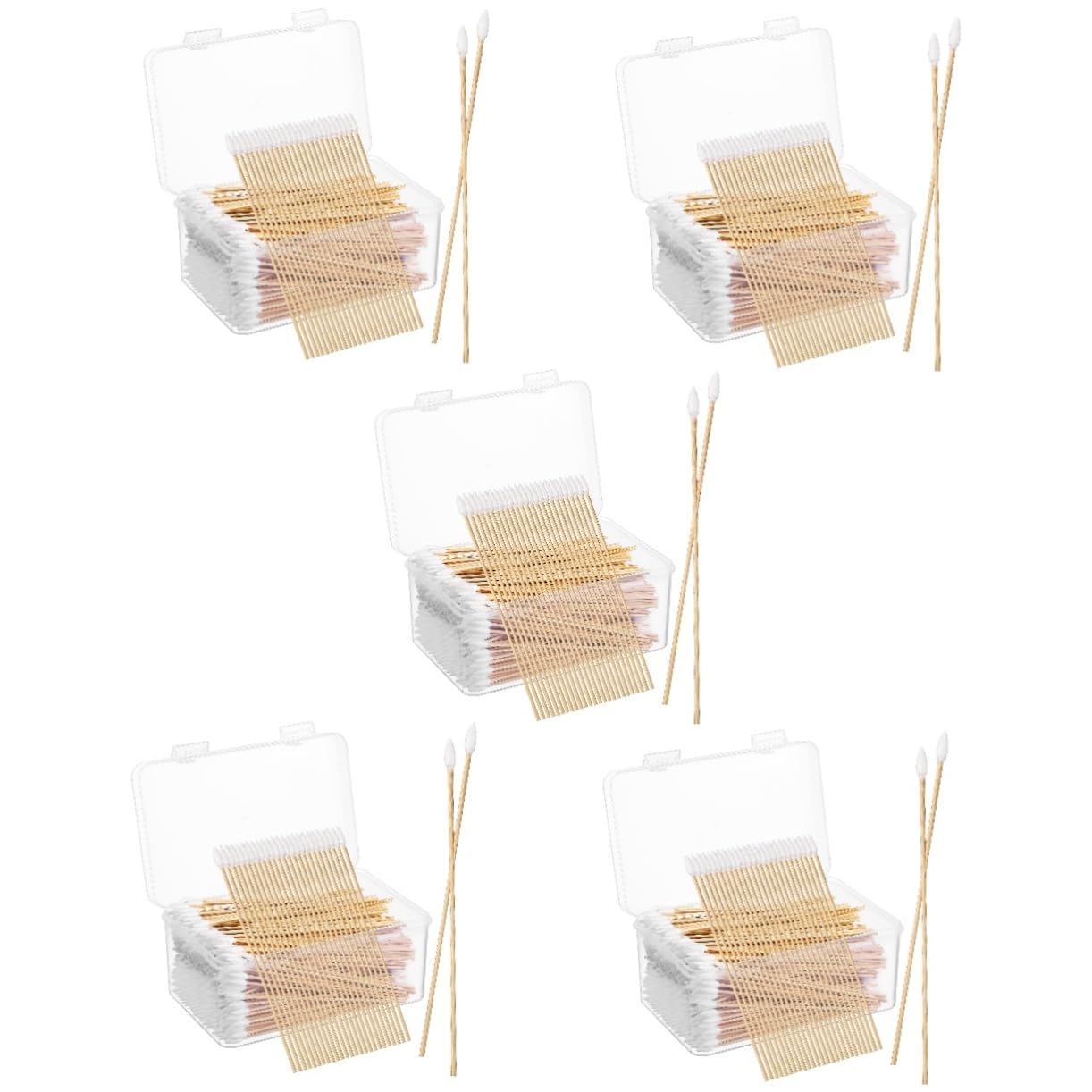 CALLARON 5 Sätze Wattestäbchen Mit Spitze Unparfümiert Hello Applikatoren Wattestäbchen Kosmetische Ohrenstäbchen Ohrenentfernung Individuelle Reinigung Spitze 500 Stück * 5