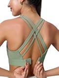 High Impact Sports Bra for Women Molded Cup Back Closure High Support Womens Sports Bras Criss-Cross Back Workout Running Bra