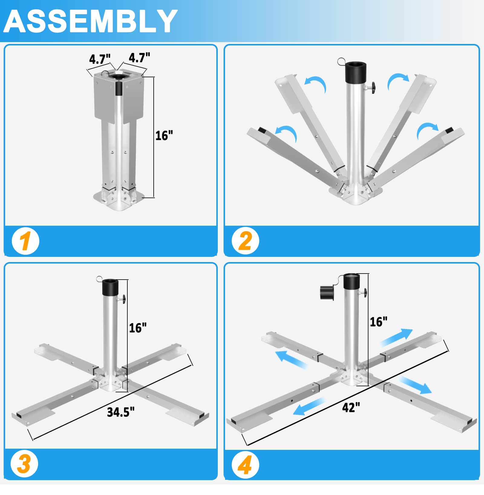 Patio Umbrella Steel Stand,Artificial Christmas Tree Stand,Portable Foldable Beach umbrella Stand,Adjustable Patio Umbrella Base Holder,Rust Free Umbrella Base,Tempered Iron Patio Umbrella Stand