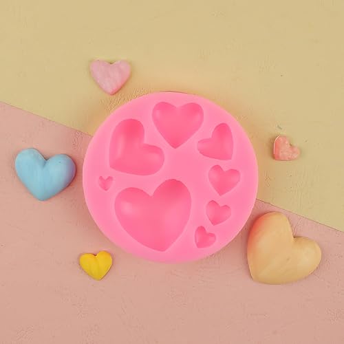 Miniatura 3 de Moldes de silicona con forma de corazón para decoración de galletas, chocolate, pasteles, gelatina, pudín (2 piezas)