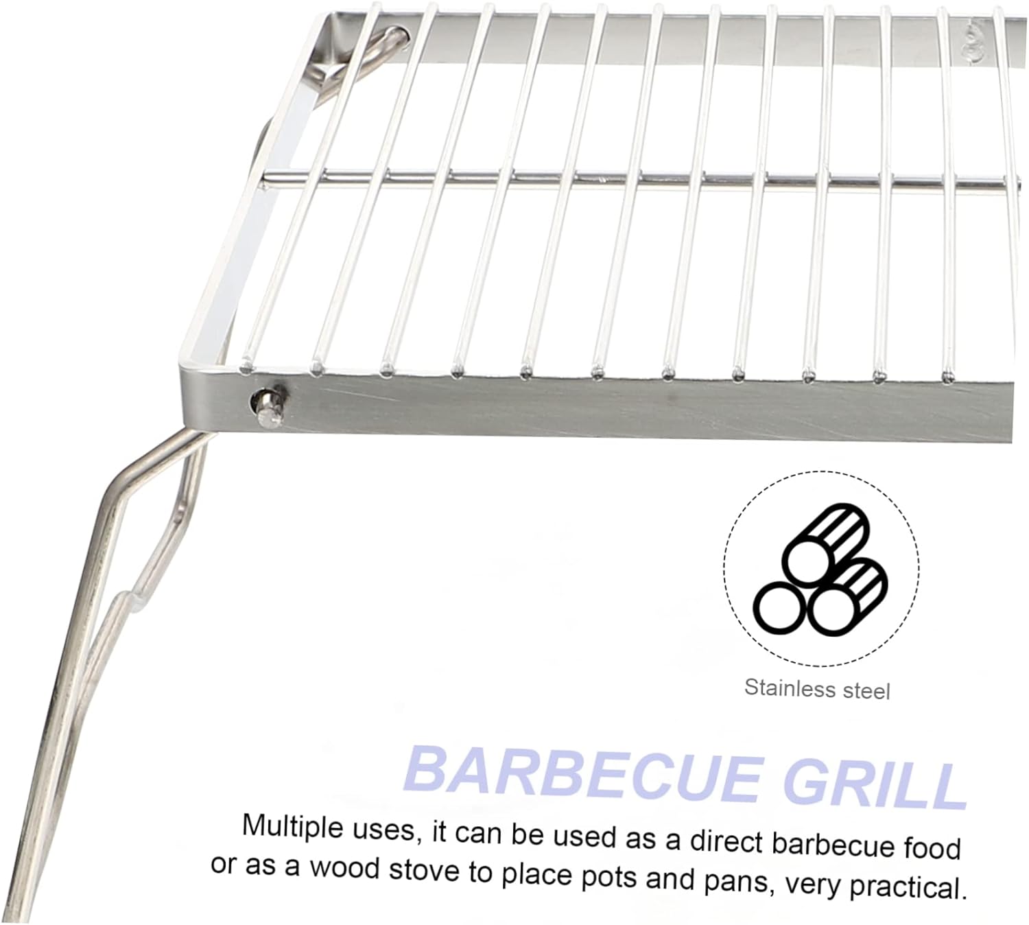 Folding Bbq Grill Portable Stainless Steel Campfire Rack Outdoor Grill Rack for Camping Picnic Beach