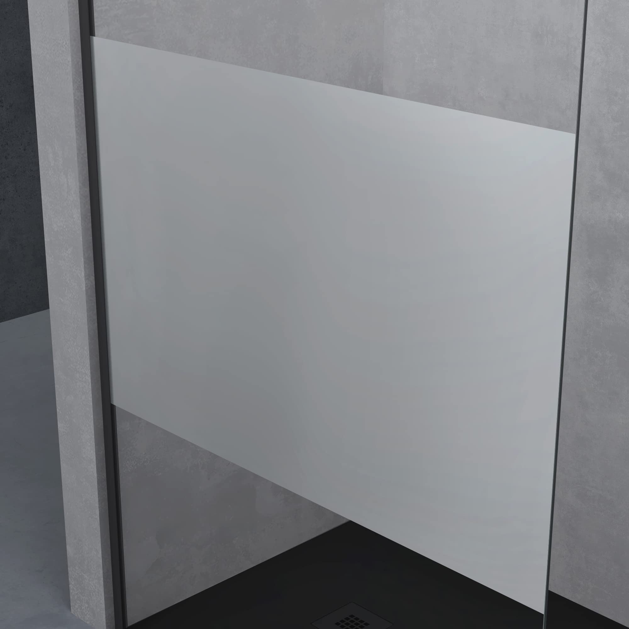 Doporro Walk-In Duschwand 120x200 Cm, 10 Mm ESG-Sicherheitsglas, Schwarz, Vollgrau, Inkl. Nanobeschichtung – Moderne Dusche Ohne Tür