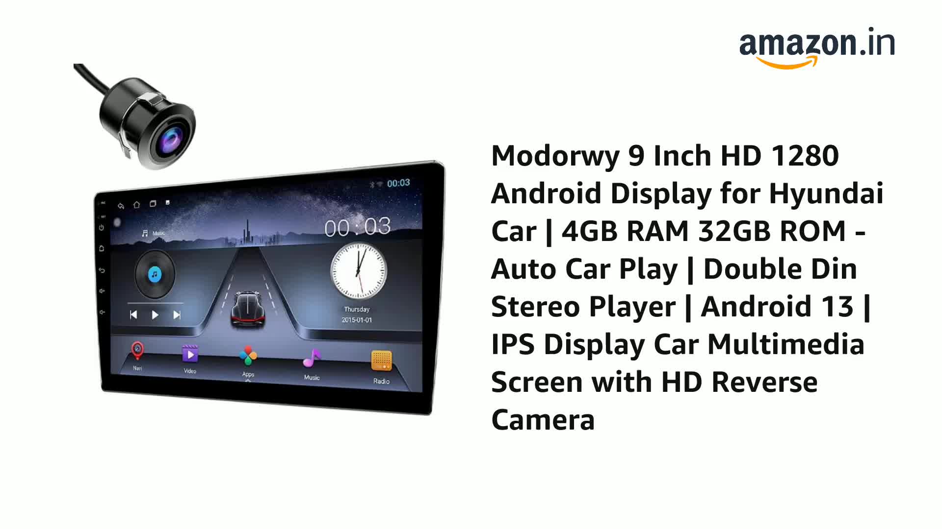 Modorwy 9inch Android Car System | Android 13 Car Stereo | Double
