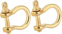 Vista 8 de 2 grilletes de latón, grillete de anclaje de 0.39 pulgadas, pequeño grillete sólido en U tipo D, conexión para llavero, llavero, pulsera, accesorios