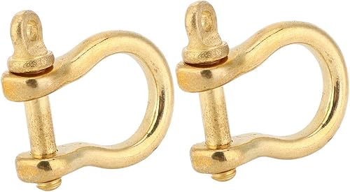 Miniatura 8 de 2 grilletes de latón, grillete de anclaje de 0.39 pulgadas, pequeño grillete sólido en U tipo D, conexión para llavero, llavero, pulsera, accesorios