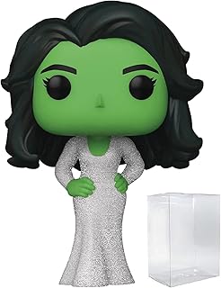POP Marvel: [She Hulk] Attorney at Law - [She Hulk] in Gala Dress with Glitter Funko Vinyl Figure (Bundled with Compatible Box Protector Case), Multicolor, 3.75 inches
