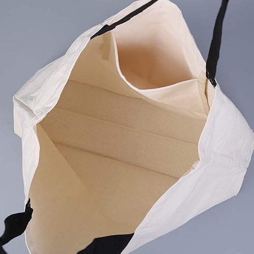 Miniatura 3 de Azuca Bolsas de lona reutilizables para comestibles con bolsillo interior, grandes compras en la playa, resistentes, 12 onzas, multiusos, natural,