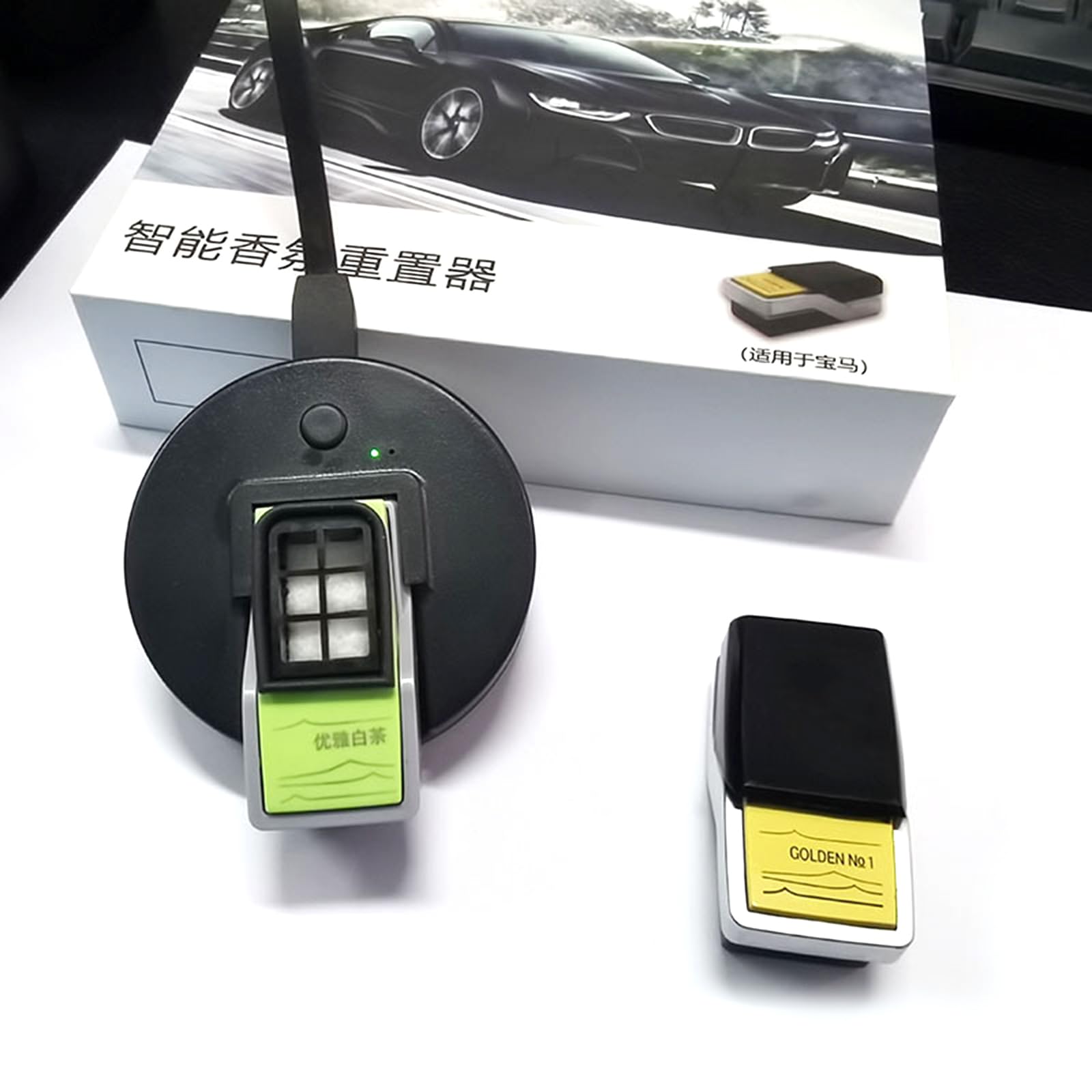 Kompatibel mit 5er, 6er und 7er Autoduftsystemen Intelligenter Resetting Geräteaktivator mit 10-ml Nachfüll Lufterfrischer für frisches Auto und eine angenehme Fahrumgebung