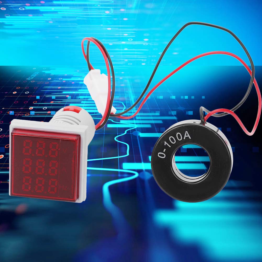 Fafeicy Digitale LED-Anzeige ST17VAH - 3-in-1 Spannungsstromfrequenz Messgerät 60-500V