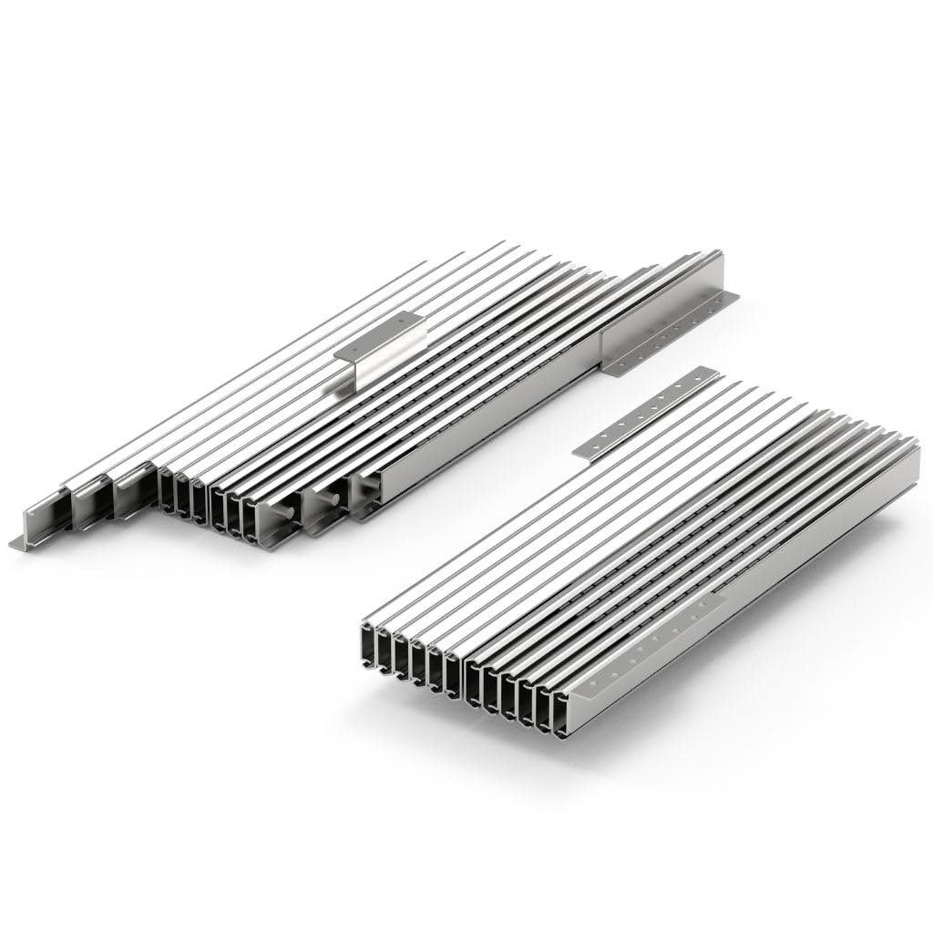 9006400 - Guide per consolle allungabile, lunghezza 400-1720 mm, 1 coppia (2 guide) in acciaio zincato, portata 80 kg, facili da montare, grande resistenza