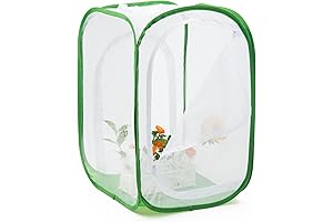 Two Doors Monarch Butterfly Habitat, Insect Mesh Cage, Caterpillar Enclosure Terrarium Pop-up