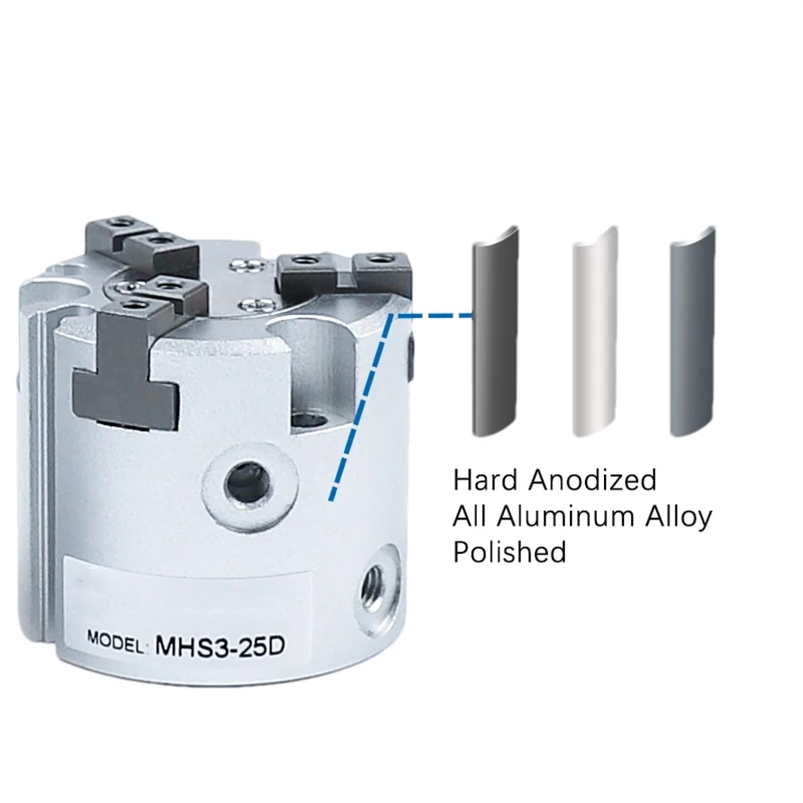 MHS2/MHS3/MHS4 Sostituzione della pinza pneumatica for dita Cilindro pneumatico rotante a doppia azione 16D/20D/25D/32D/40D/50D/63D/80D/100D(MHS3,40D)
