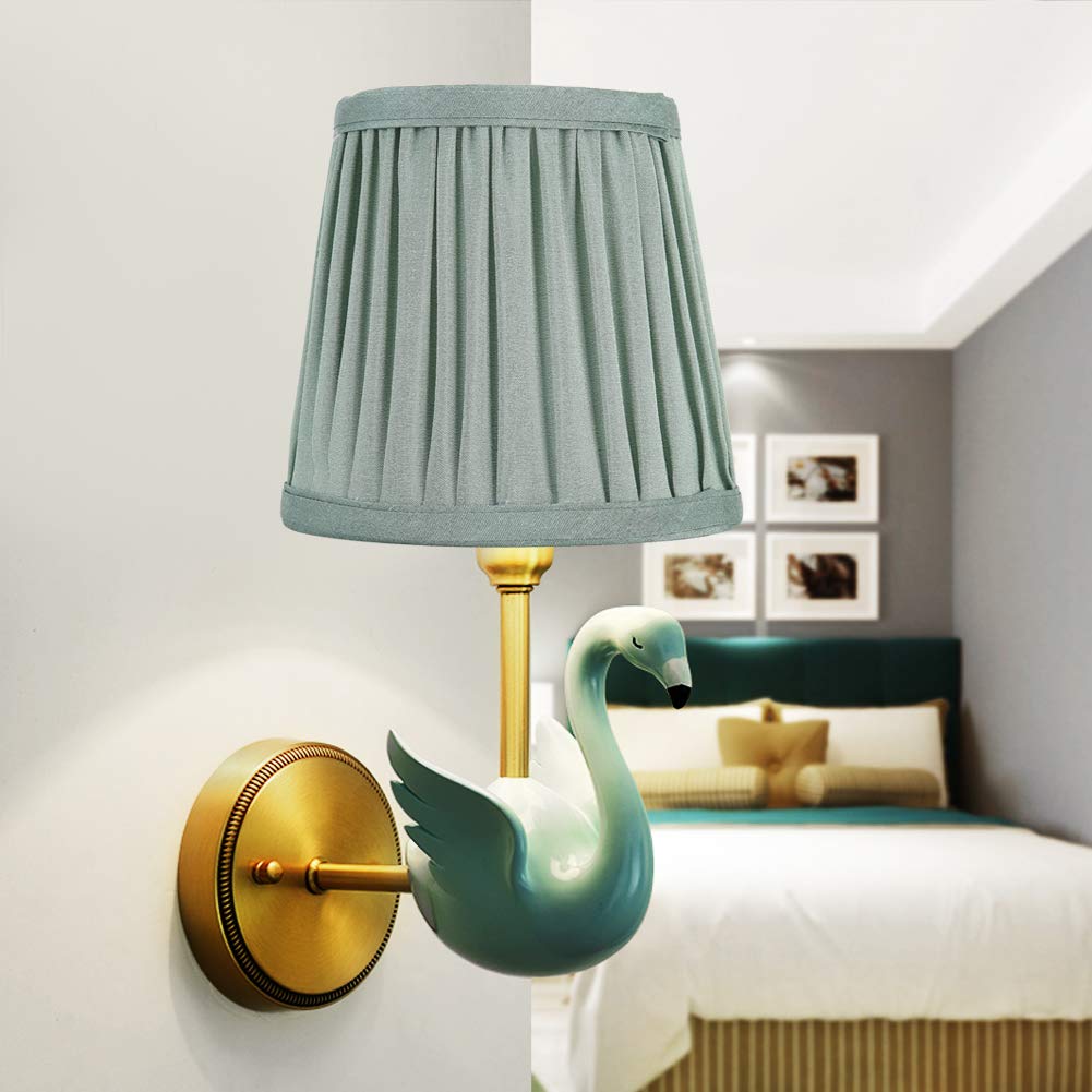 Paralumi Piccoli Per Lampadari, Paralumi Per Lampadari con Clip da 6 Pezzi Per Lampadari, Lampade da Parete, Accessorio Copri Lampada in Tessuto Per Lampadari Verde