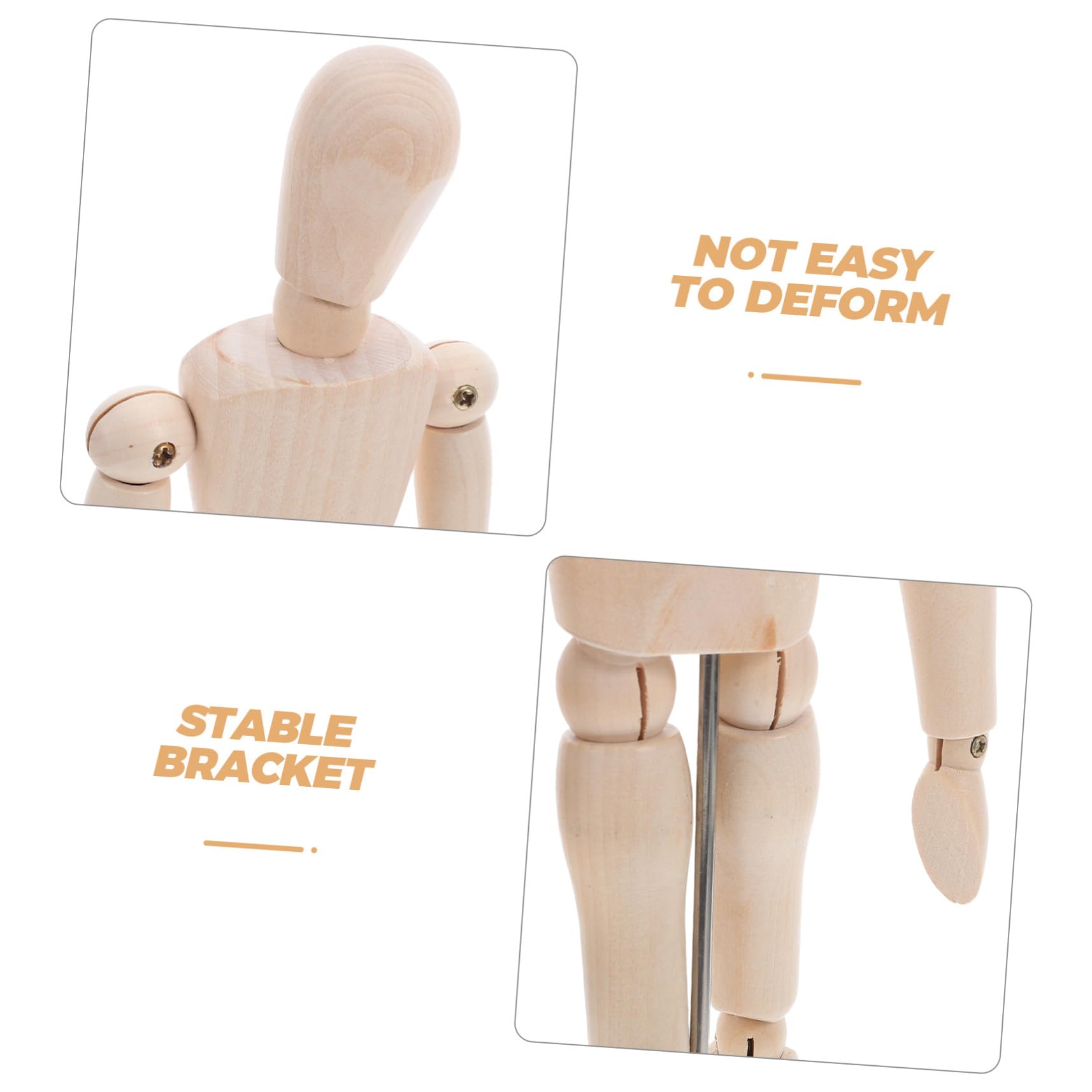 5 Pièces Mannequin Artiste Bois avec Support Stable Modèle Humain Articulé pour Dessin et Étude Anatomie Figurine de Table et Polyvalente