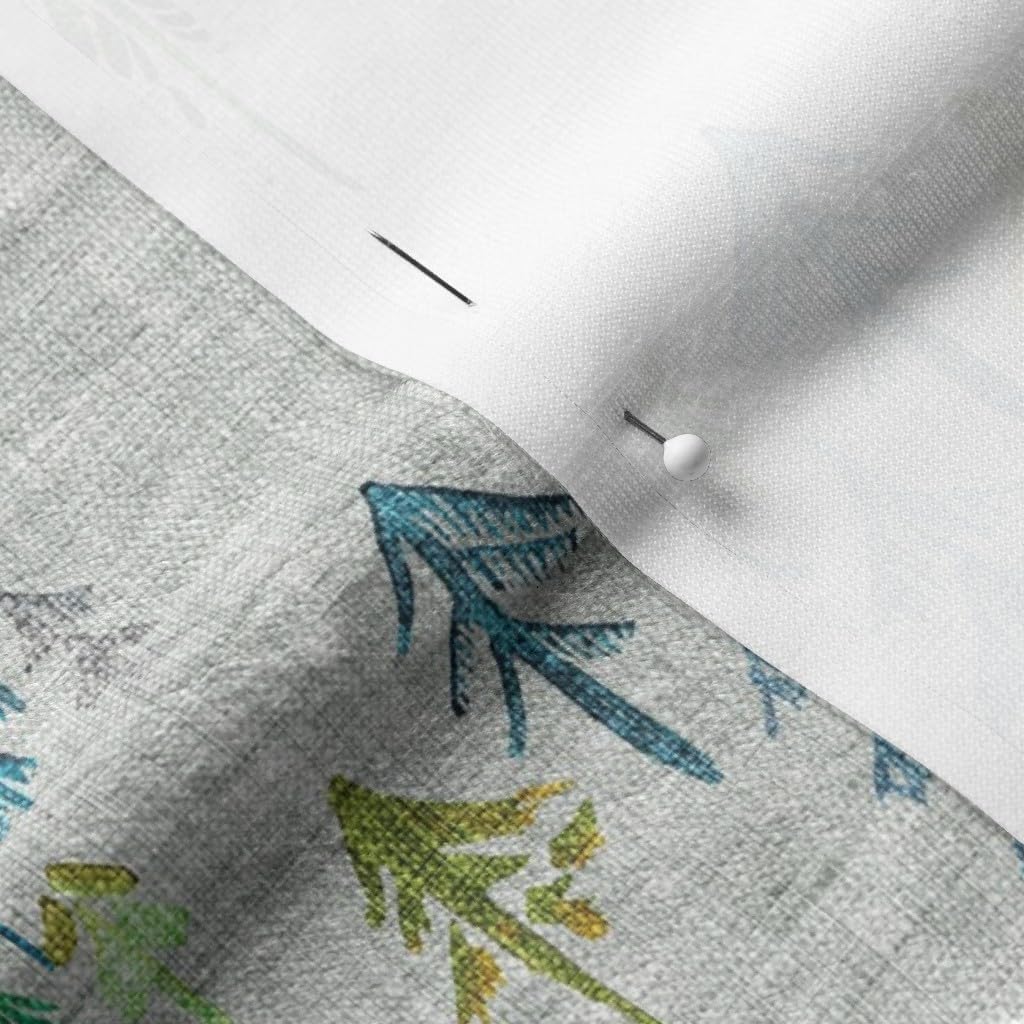 Spoonflower Fabric - Pine Forest Sage Trees Woodland Outdoors Hiking Pink Woods Boy Room Printed on Minky Fabric by The Yard - Sewing Baby Blankets Quilt Backing Plush