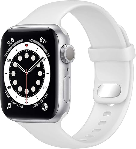Correa deportiva compatible con Apple Watch de 38 mm, 41 mm, 40 mm, 45 mm, 44 mm y 42mm, correa de repuesto de silicona suave compatible con iWatch