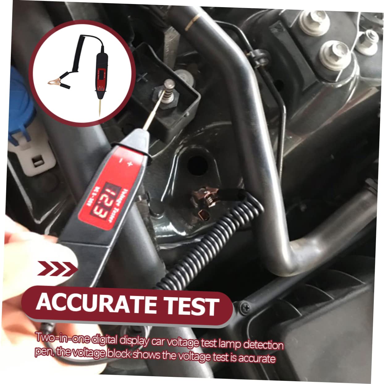 Angoily 5stücke Lcd Spannungsprüfer Tragbarer Elektrischer Tester Für Kfz Und Elektrowartung Mit Erweiterbarem Kabel Und Präziser Messung