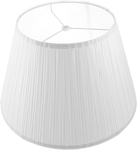 PRETYZOOM Pantallas plisadas medianas para lámpara de mesa, lámpara de pared, luces de pie, cubierta de lámpara de lino blanco, pantalla de repuesto