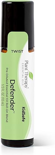 Plant Therapy Defender Blend 10 mL (13 oz) 100% pura mezcla roll-on prediluida de aceites esenciales estimulantes e inmunológicos