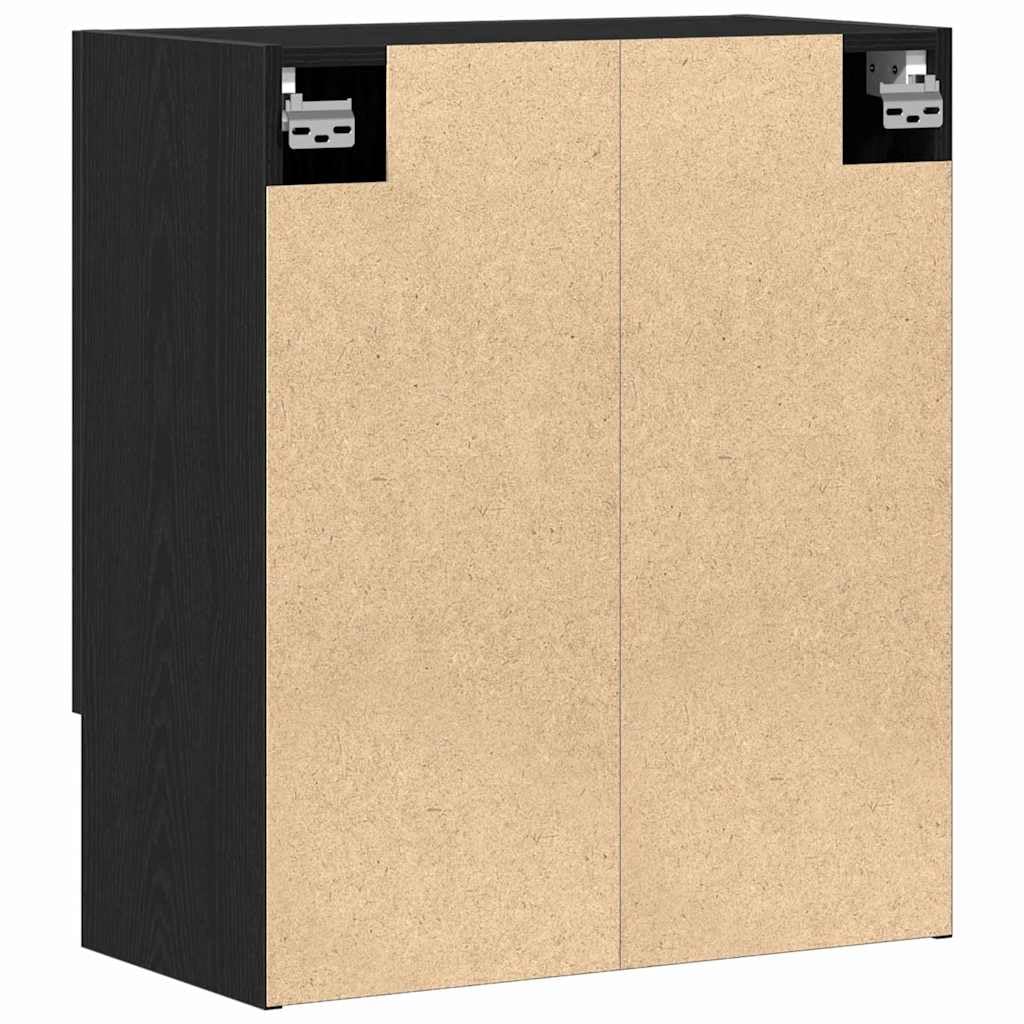 vidaXL Mobile a Muro Rovere Nero 60 x 31 x 70 cm Legno Multistrato Scaffale Rettangolare