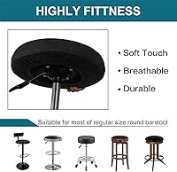 Vista 6 de Turquoize Paquete de 2 Fundas para Taburetes de Bar Fundas Redondas para Taburetes con Bandas Elásticas Fundas de Asiento de Taburete de Bar Funda