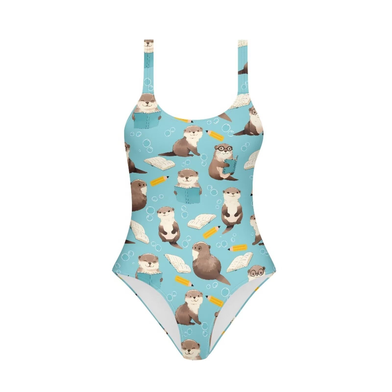 One Piece Bathing Suit for Teen Girls Comfy Crewneck Backless Bathing Suit