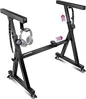 Vista 1 de Liquid Stands - Soporte para teclado con ruedas – Estilo Z ajustable y portátil, profesional, soporte resistente para piano digital en negro – Para