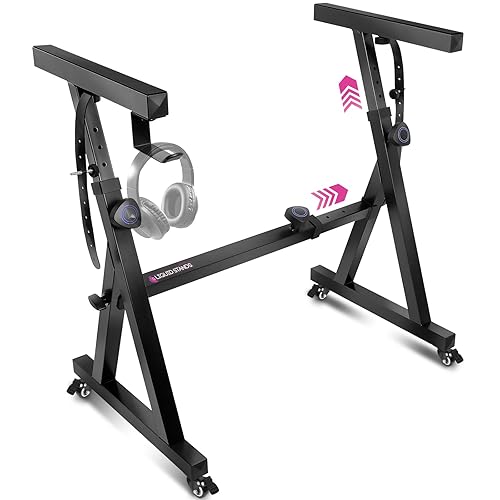 Liquid Stands Keyboard Stand w/ Wheels - Black Z Style