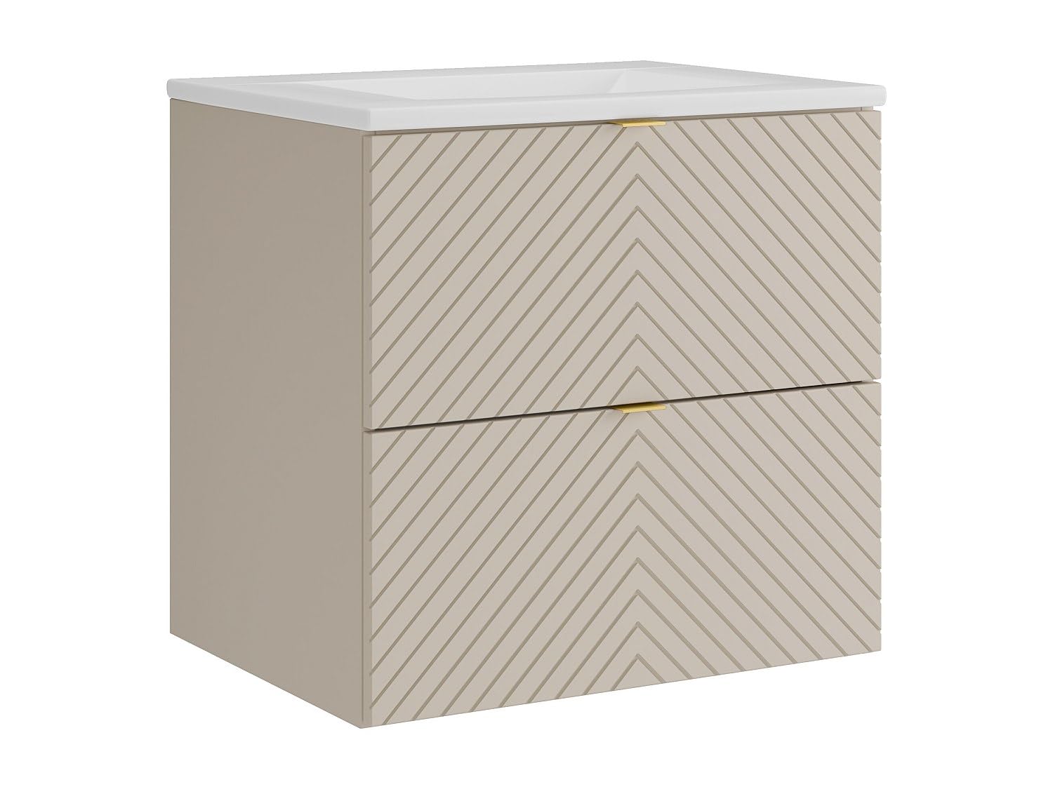 Vente-​unique - Mueble de baño Simple Dorioni - L 60cm x A 46cm x H 61.6cm - MDF - Beige