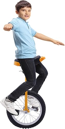 Miniatura 6 de Monociclo de rueda, bicicleta de una rueda con borde y pedales, monociclos de acero modernos para edades unisex de 10 a 60 años, entrenamiento de