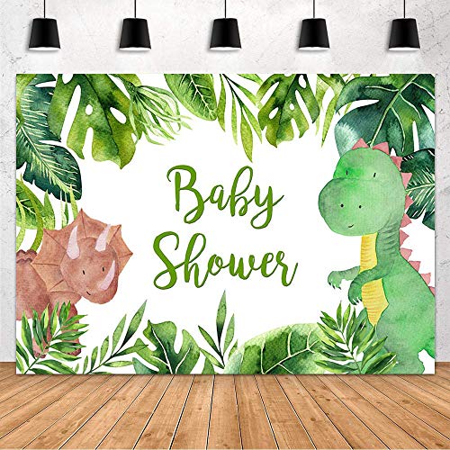 MEHOFOND Wild Woodland Dinosaurier Thema Junge Babyparty Party Dekoration Hintergrund tropische grüne Blätter Wald…