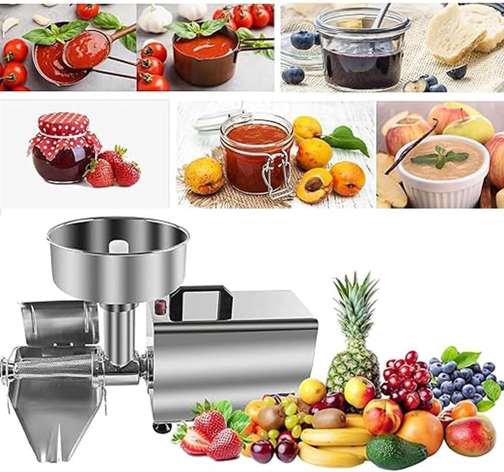 Commercial Tomato Grinder, 370W Electric Tomato Strainer, 90-160kg/h Stainless Steel Tomato Press, Automatic Tomato Strainer, Fruit Press