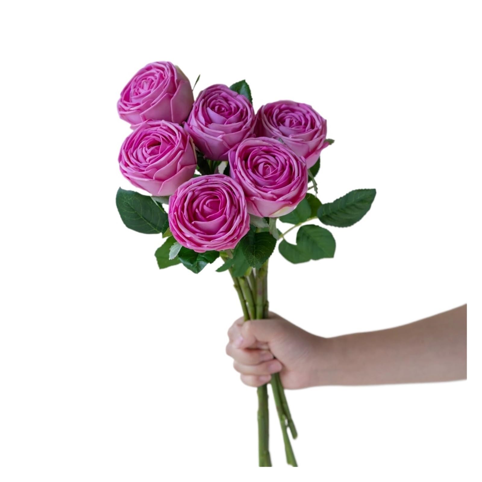 Casetlong 6Pcs Light Pink Bouquet Artificial Flowers Spring Wedding Flower Arrangement Party(Rose Pink)