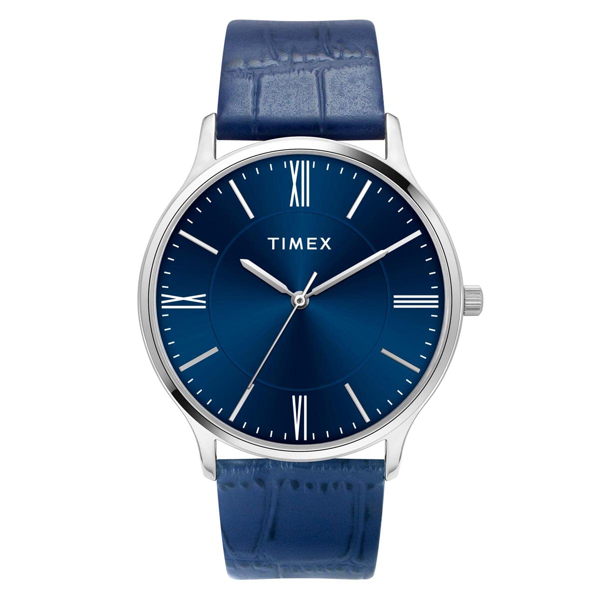TIMEX 3 Hands Men Analog Blue Dial Coloured Quartz Watch, Round Dial with 30 mm Case Width - TWTG105SMU08-image-4