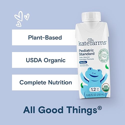 Miniatura 3 de KATE FARMS Batido nutricional pediátrico orgánico vegano a base de plantas 1.2 Sole-Source, vainilla, 0.42 oz de proteína, 27 vitaminas y minerales,