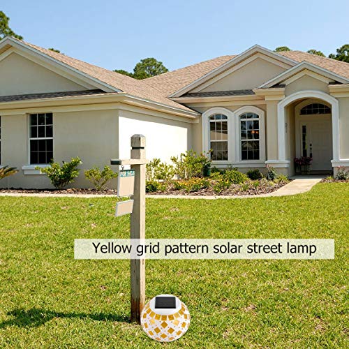 Mobestech Decorações externas movidas a energia solar Luzes de mosaico solar Mesa externa à prova de