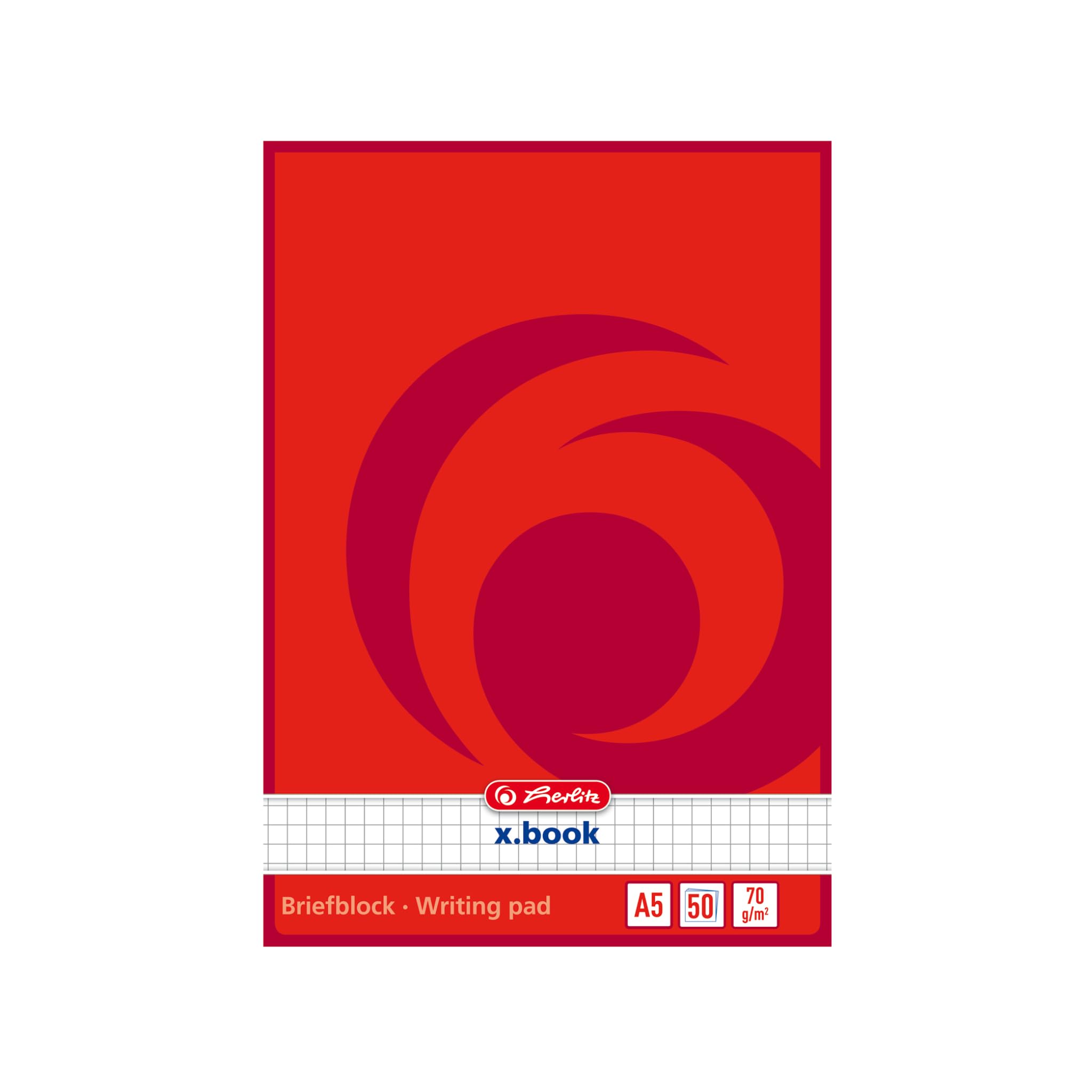 Herlitz 717538 Letter Pad A5 Squared 50 Sheets 10 Pads