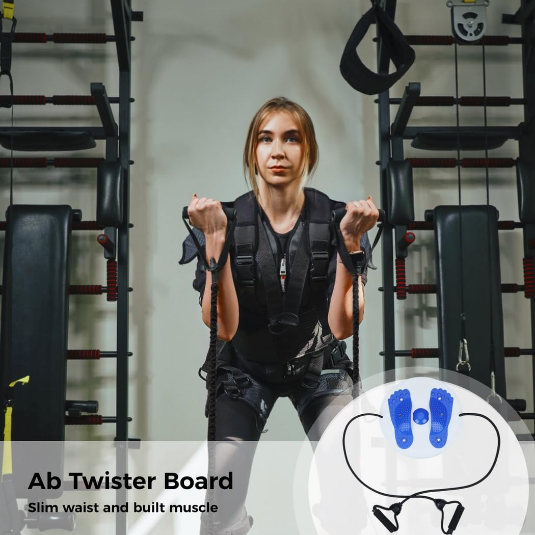 Obrotowy dysk balansowy z linką oporową i masażerem podeszwy, trener ćwiczeń talii i rdzenia do fitnessu w domu