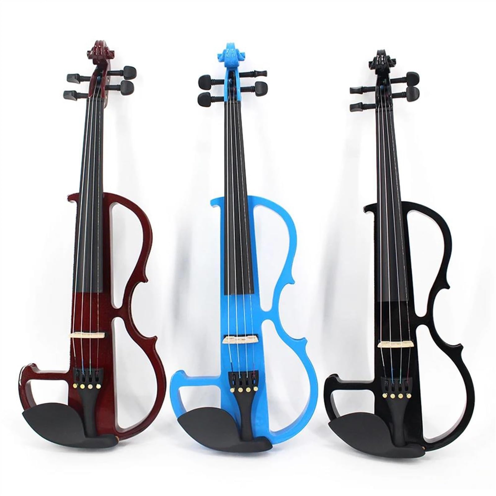 Violín instrumento musical Violín 4/4 De Madera Maciza Eléctrico Silencioso(Red wine)