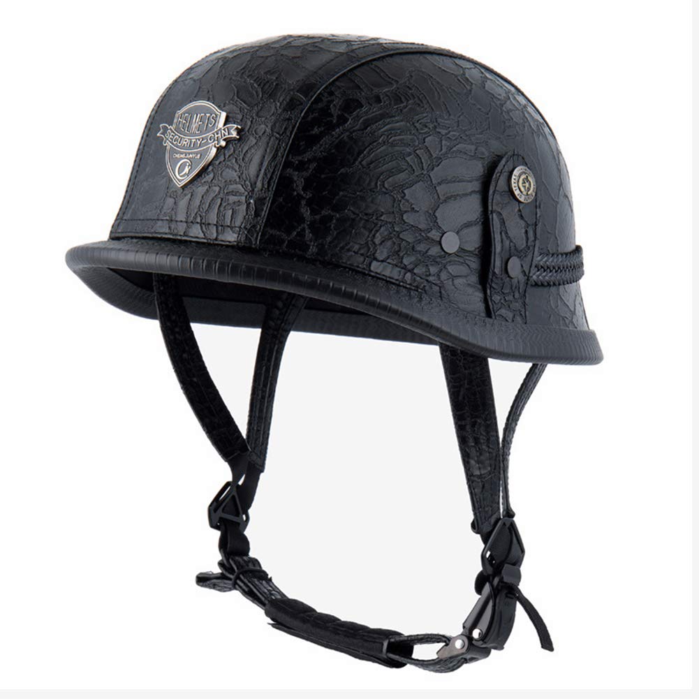 Half Shell Helmet Open Face Jet Helmet Pu Leather Chopper