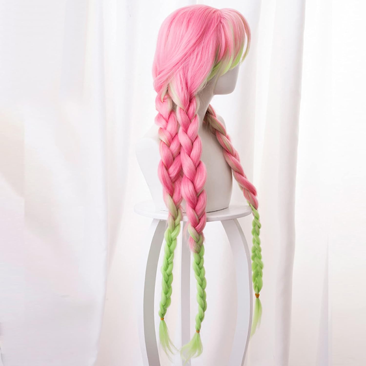 Anime Cosplay Wigs Pink green braid Halloween,Christmas,Daily Fashion,Anime and Gaming Expo,Fancy ball - Image 4