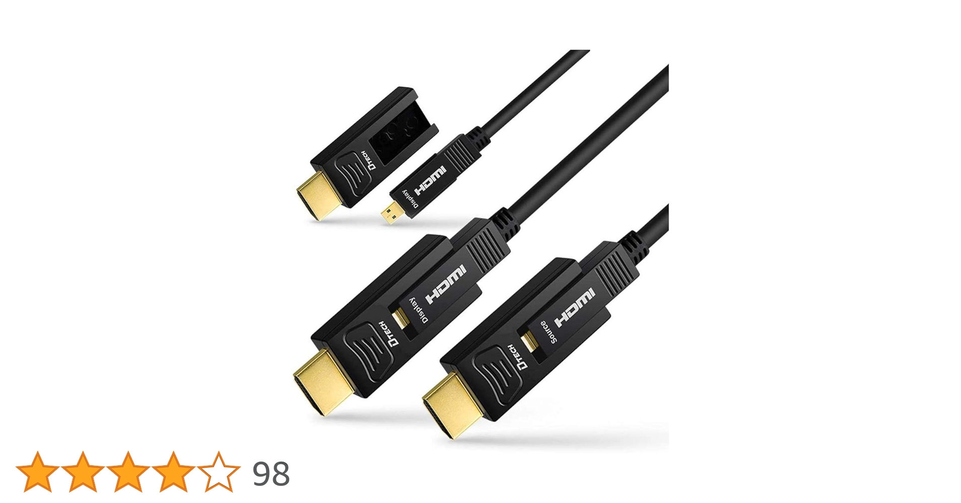 Amazon | DTECH 配管用 着脱式 光ファイバーHDMIケーブル 8m