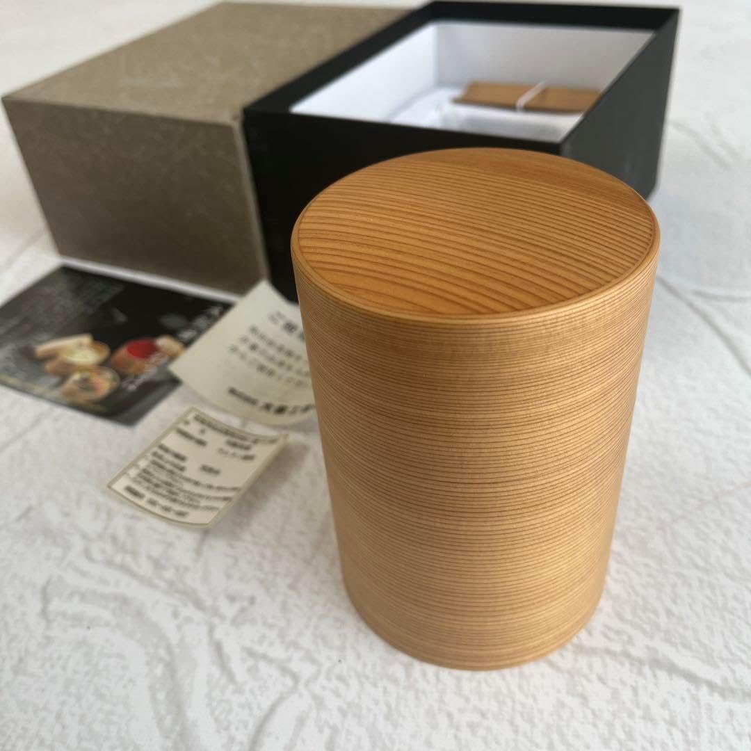 曲げわっぱ 茶筒 【16】 👡 茶匙セット 秋田杉