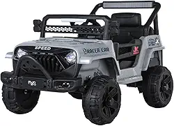 Carrinho Elétrico Infantil Mini Jipe Ride On 12v Maxi Toys (Cinza)